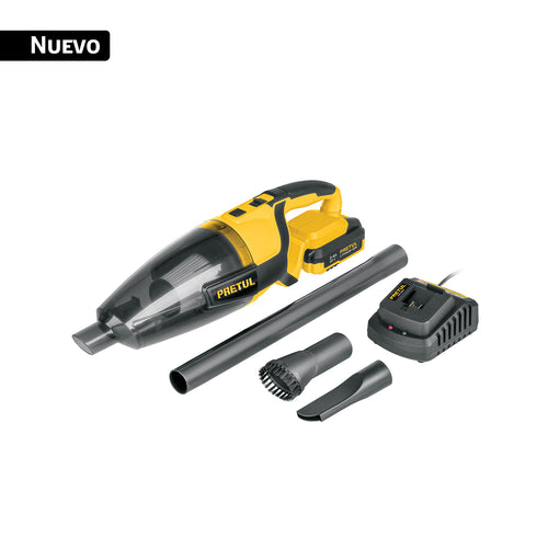 Aspiradora inalambrica para auto Pretul de 20 V con bateria de 2 Ah y accesorios