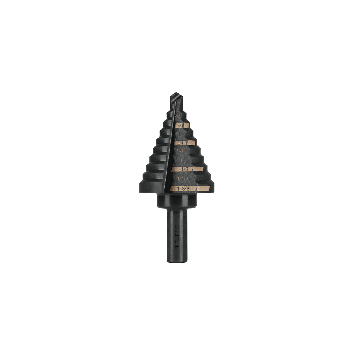 Broca escalonada Truper Black Step y Gold Step con punta Split Point autocentrable