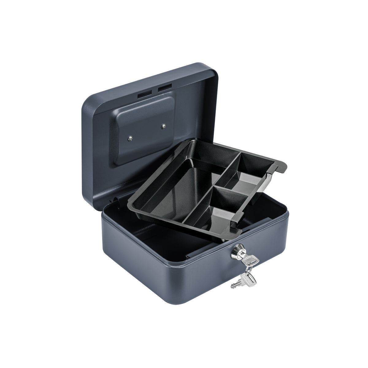 Caja de dinero con llave Hermex CADI-20, caja chica con charola para negocio