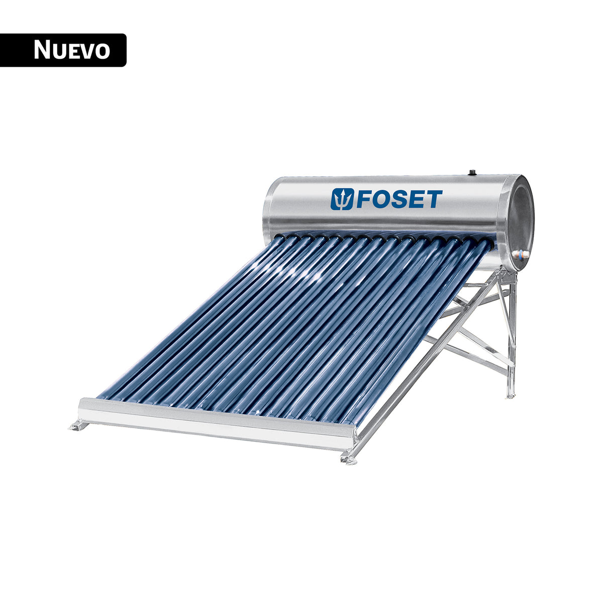 Calentador solar Foset basic de baja presion, 15 tubos al vacio, 167 litros
