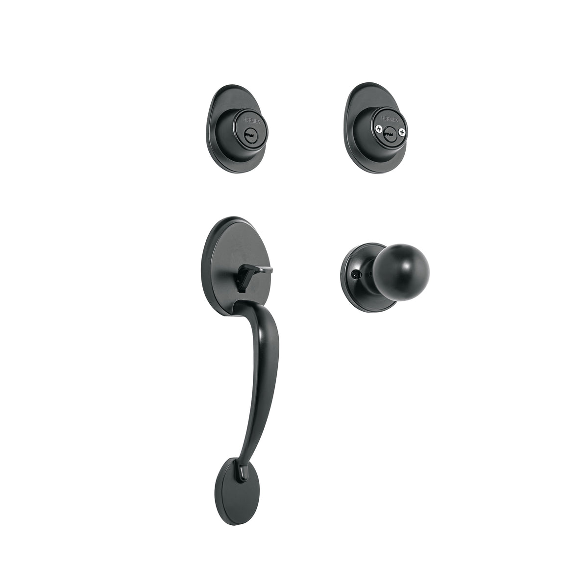 Juego para entrada principal Hermex CEP-62PJ acabado negro mate