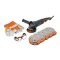 Combo esmeriladora angular 4 1/2 pulgadas Truper 950 W con 11 discos, guantes y lentes COMBOE-4590N
