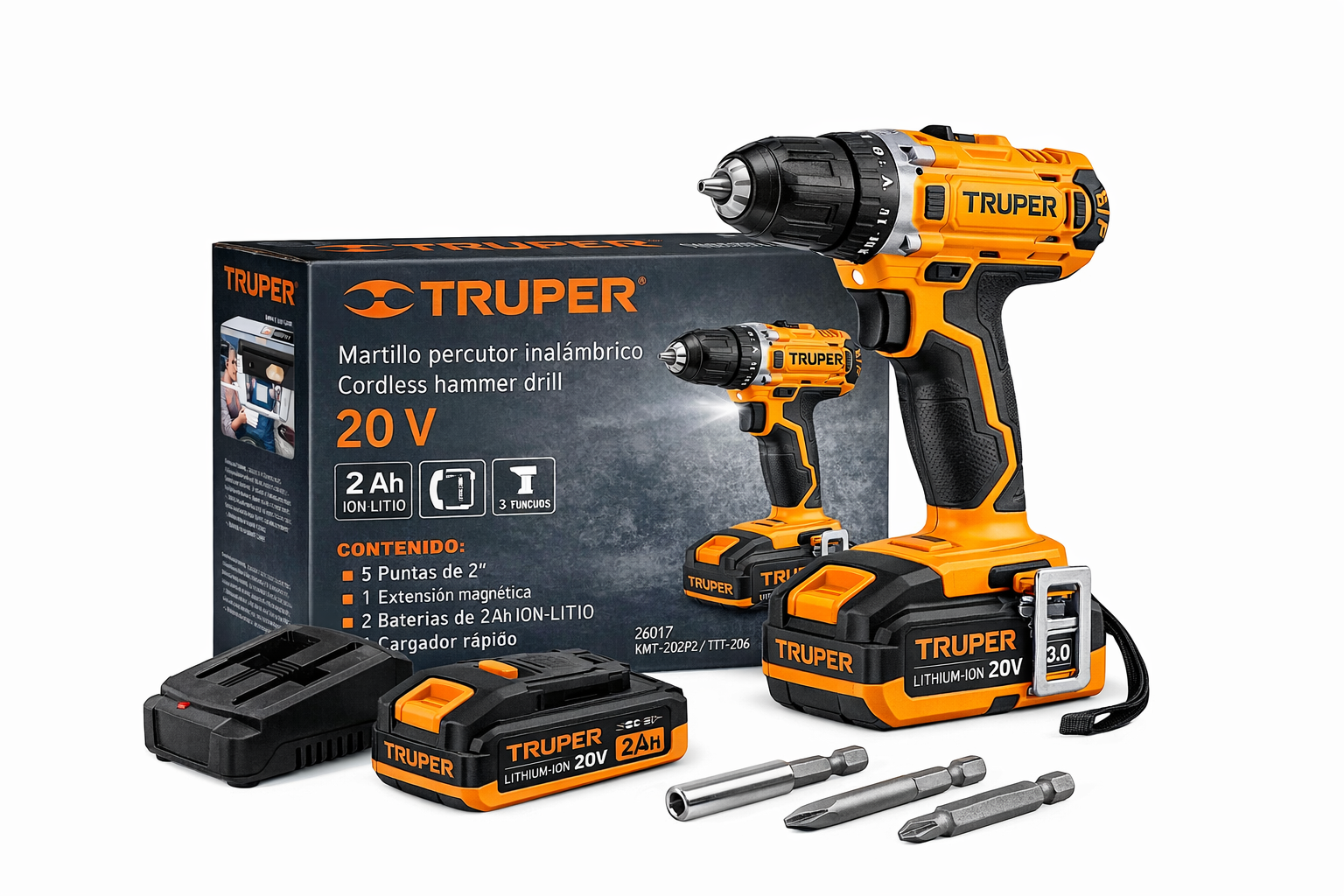 PRETUL - Rotomartillo inalámbrico 20V, 1/2"