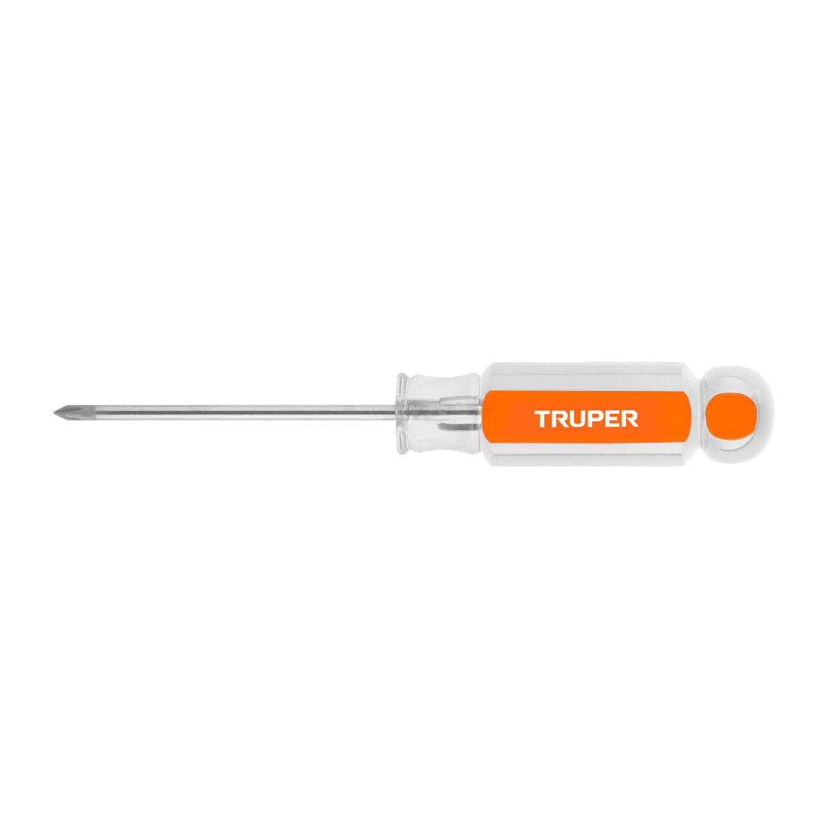 Desarmador de cruz Truper con mango de acetato, punta 1/8 por 2 1/2 pulgadas