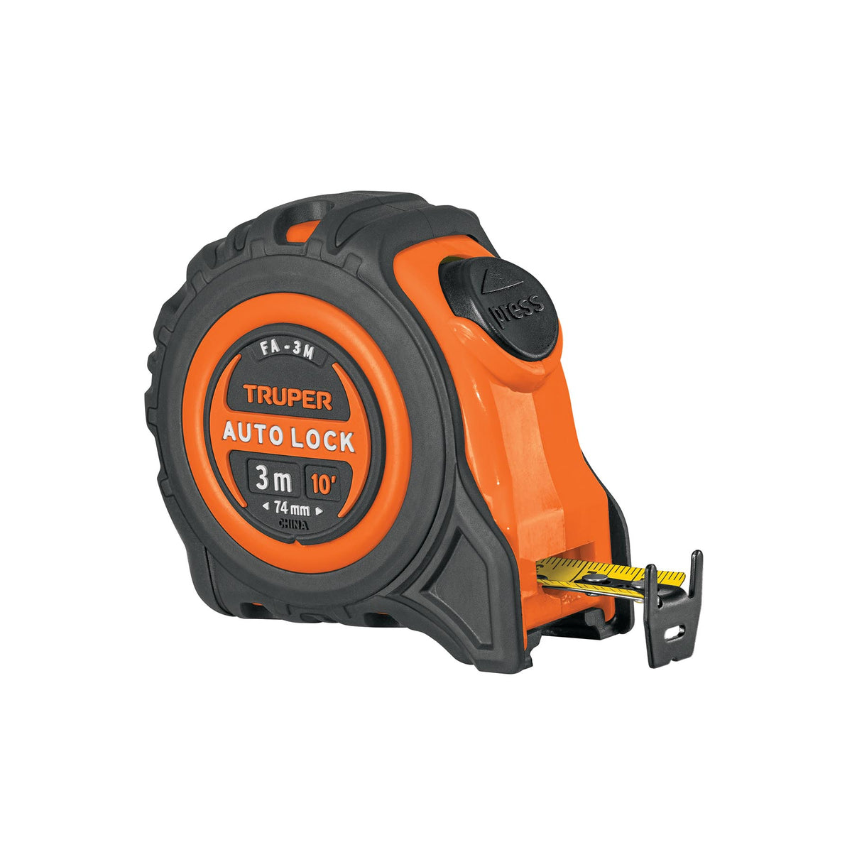 Flexometro Auto Lock Truper de 3 metros con freno automatico