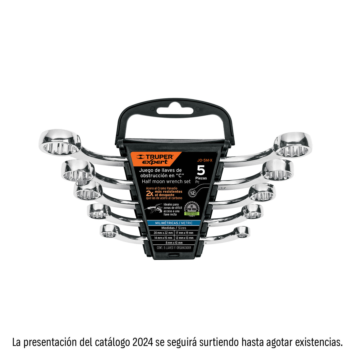 Juego de 5 llaves de obstrucción en C Truper Expert pulidas, milimétricas