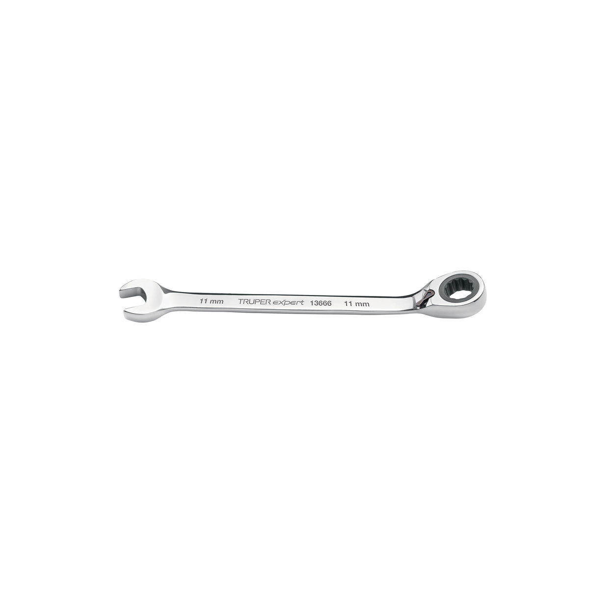 Llave combinada con matraca reversible Truper Expert de 11 mm