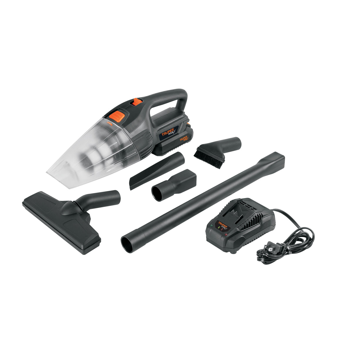 Aspiradora inalambrica para auto Truper Max de 20 V con accesorios y filtro