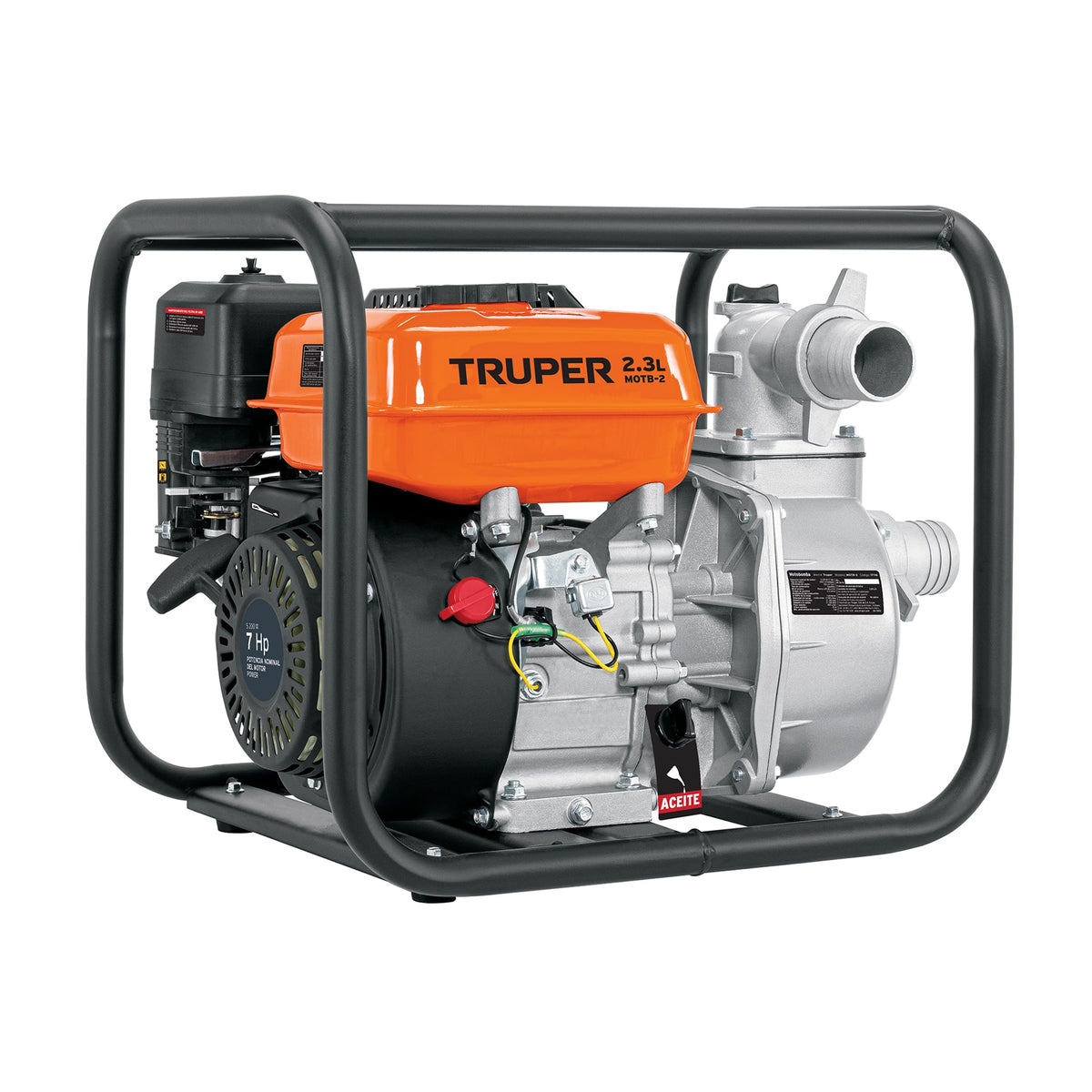 Motobomba de gasolina Truper de 2 pulgadas, 7 HP, 500 litros por minuto