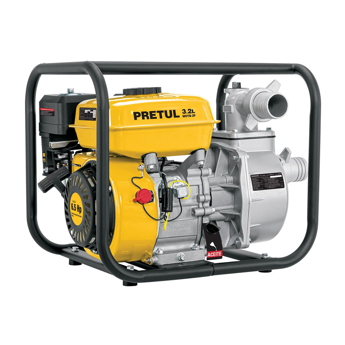 Motobomba de gasolina Pretul de 2 pulgadas, 6 1/2 HP, 500 litros por minuto