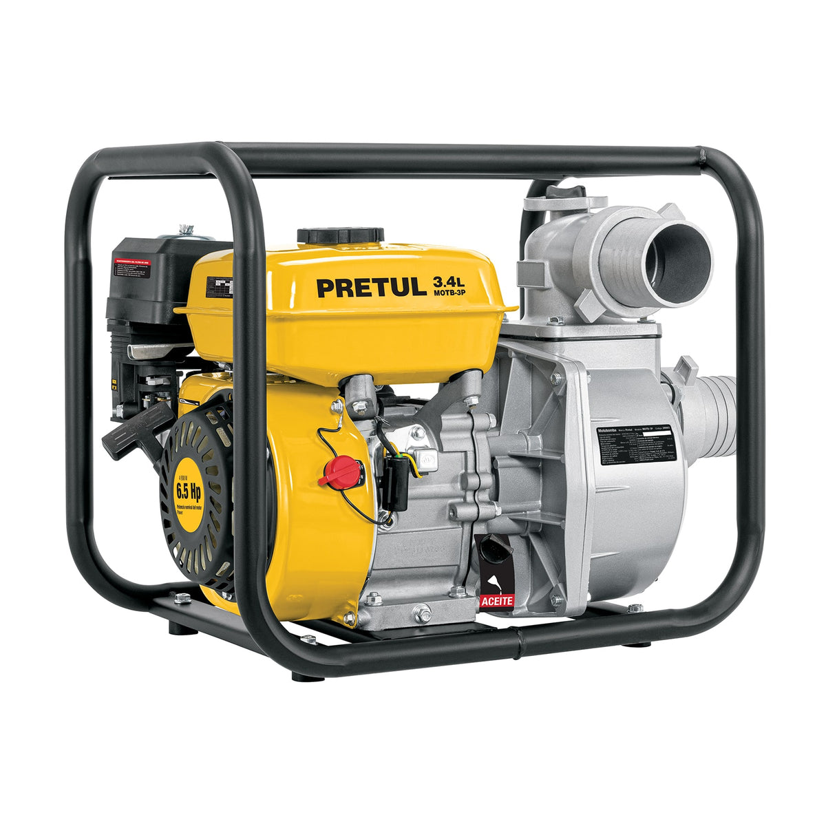 Motobomba de gasolina Pretul de 3 pulgadas, 6 1/2 HP, 900 litros por minuto