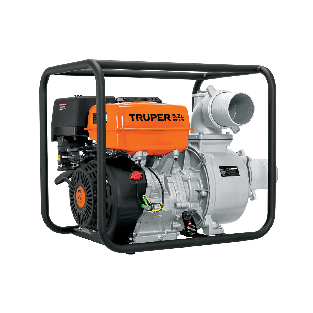 Motobomba de gasolina Truper de 4 pulgadas, 9 HP, 1,500 litros por minuto