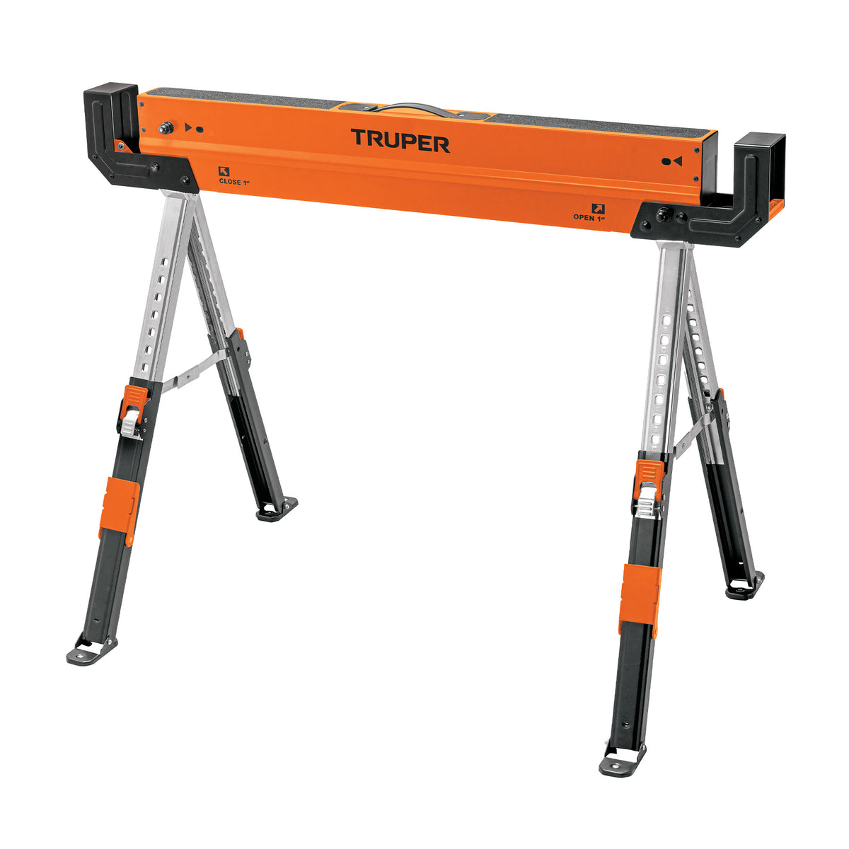 Mesa de trabajo plegable y burro de carga Truper de acero, altura ajustable