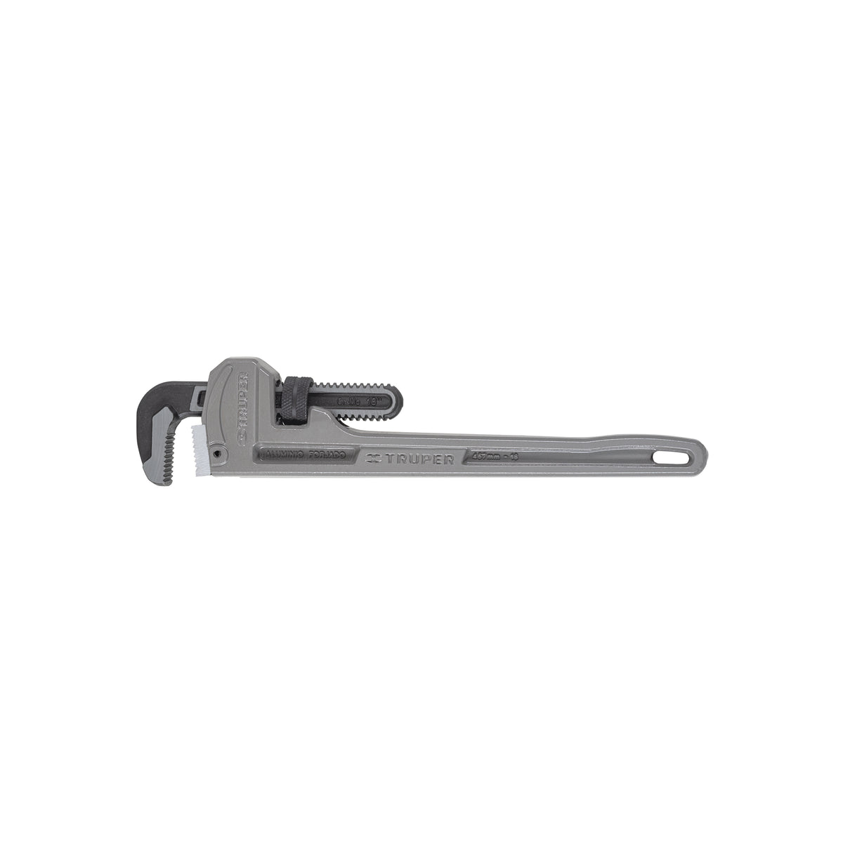 Llave stilson de aluminio Truper, 40% más ligera que la de hierro fundido