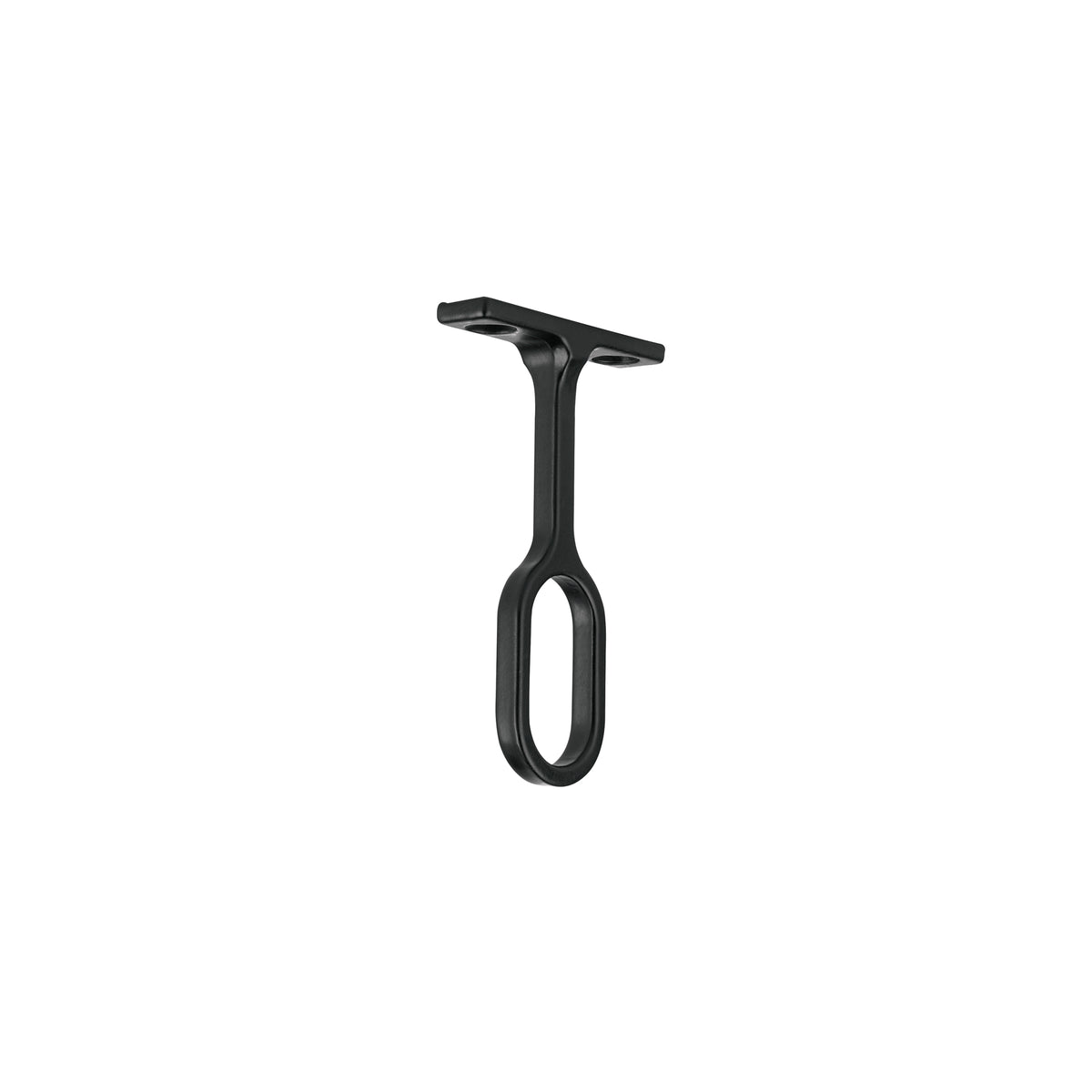 Soporte central ovalado negro mate para tubo de closet Hermex STO-5N