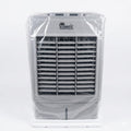 Enfriador de aire evaporativo Solmatic S19P en color blanco, con rejillas frontales y ruedas